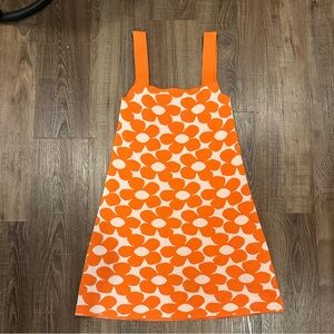 Zara Orange and White Floral Shift Dress